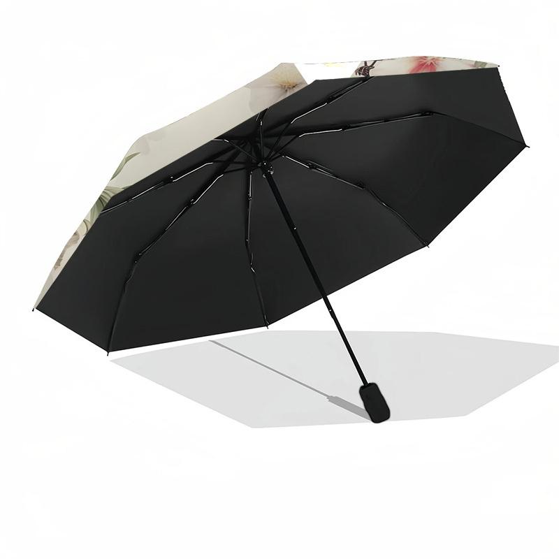 1PC Birds Flowers Umbrella-8-Rib Reinforced Portable Folding Travel Suitable for All Seasons Outdoor Daily -Z0458