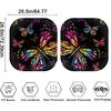 Xoenoiee 2-Piece Windshield Sun Shade for Car Butterfly Pattern Universal Foldable Auto Sunshade for Front Window, Sun Reflectors UV and Heat -