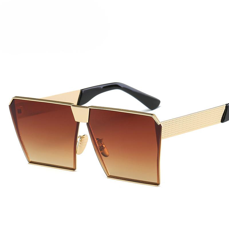 Fashion Luxury Brand Designer Oversized Square Sunglasses Women For Men Vintage Flat Top Mirror Shades Trend Punk Sun Glasses