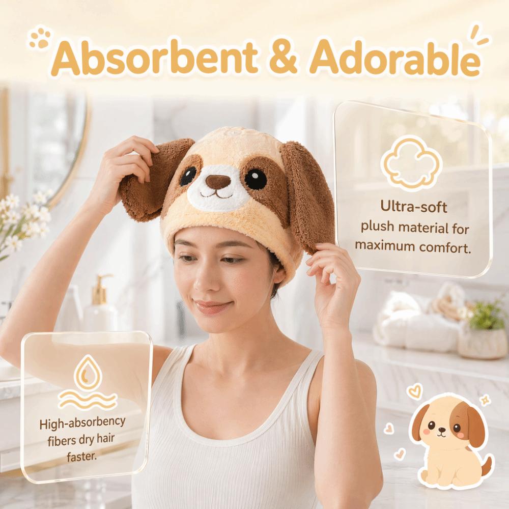 Absorbent Hair Drying Cap Cartoon Dry Hair Towel Cute Hair Towels  Hair