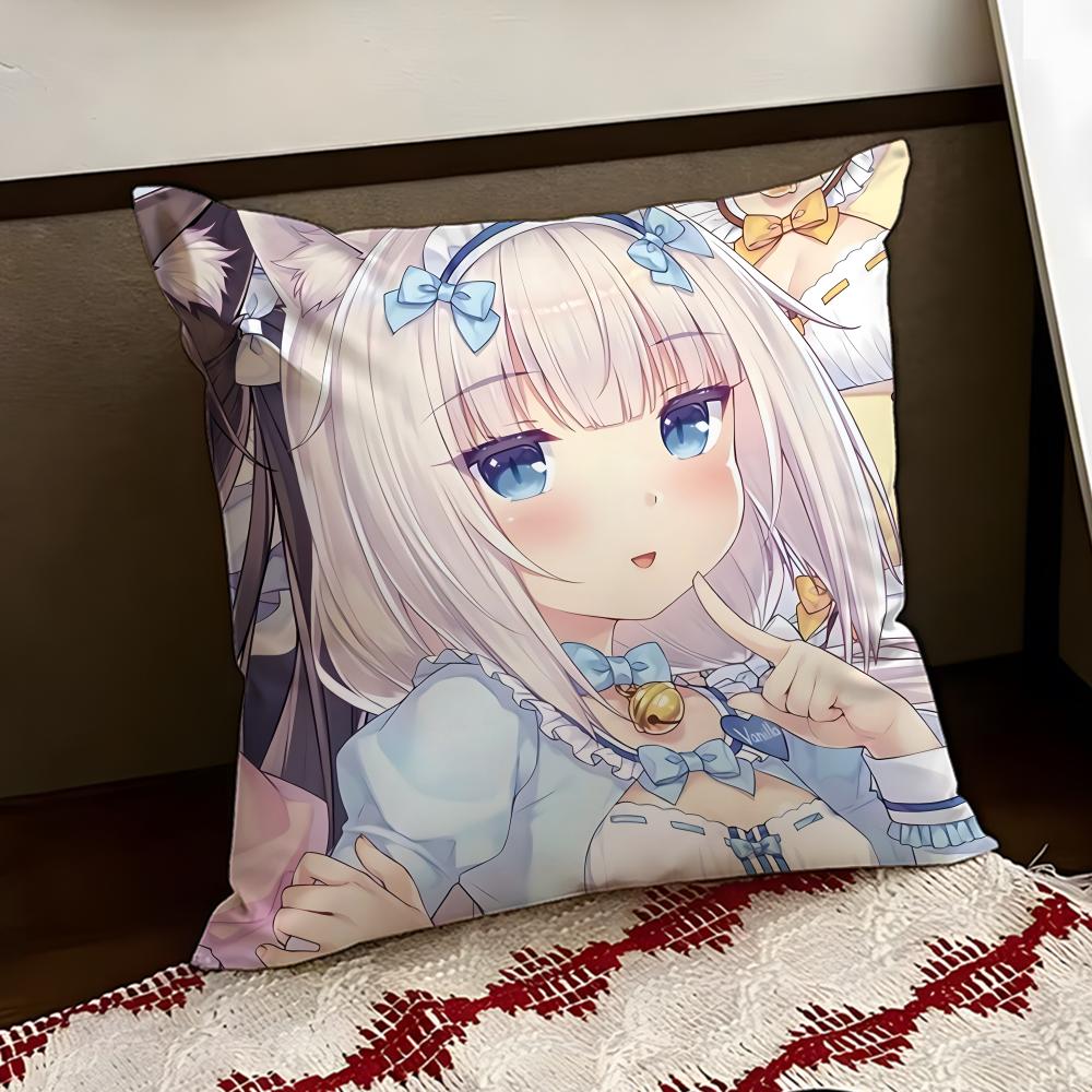 Anime NNekopara Cushion Cover Reversible Soft Durable Pillow Cover Home  Car MultiScene Use for Daily Comfort