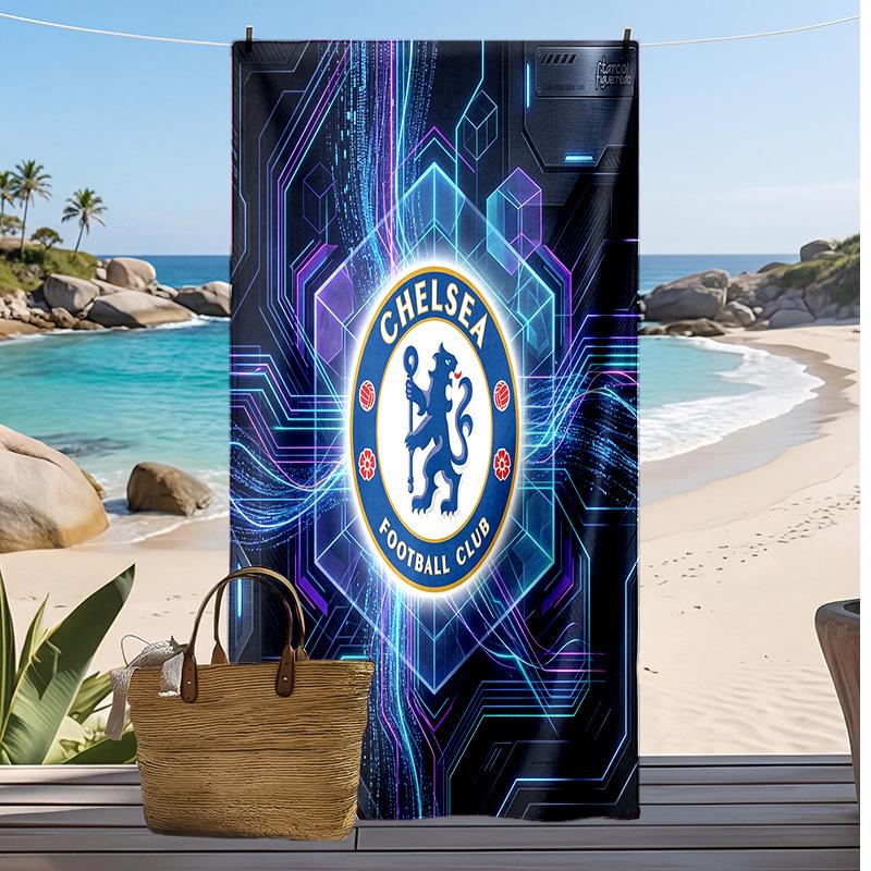 Chelsea FC Printed Beach Towel Quick Dry Soft TowelPortable Large Rectangular Beach Blanket for Travel Swimming Pool