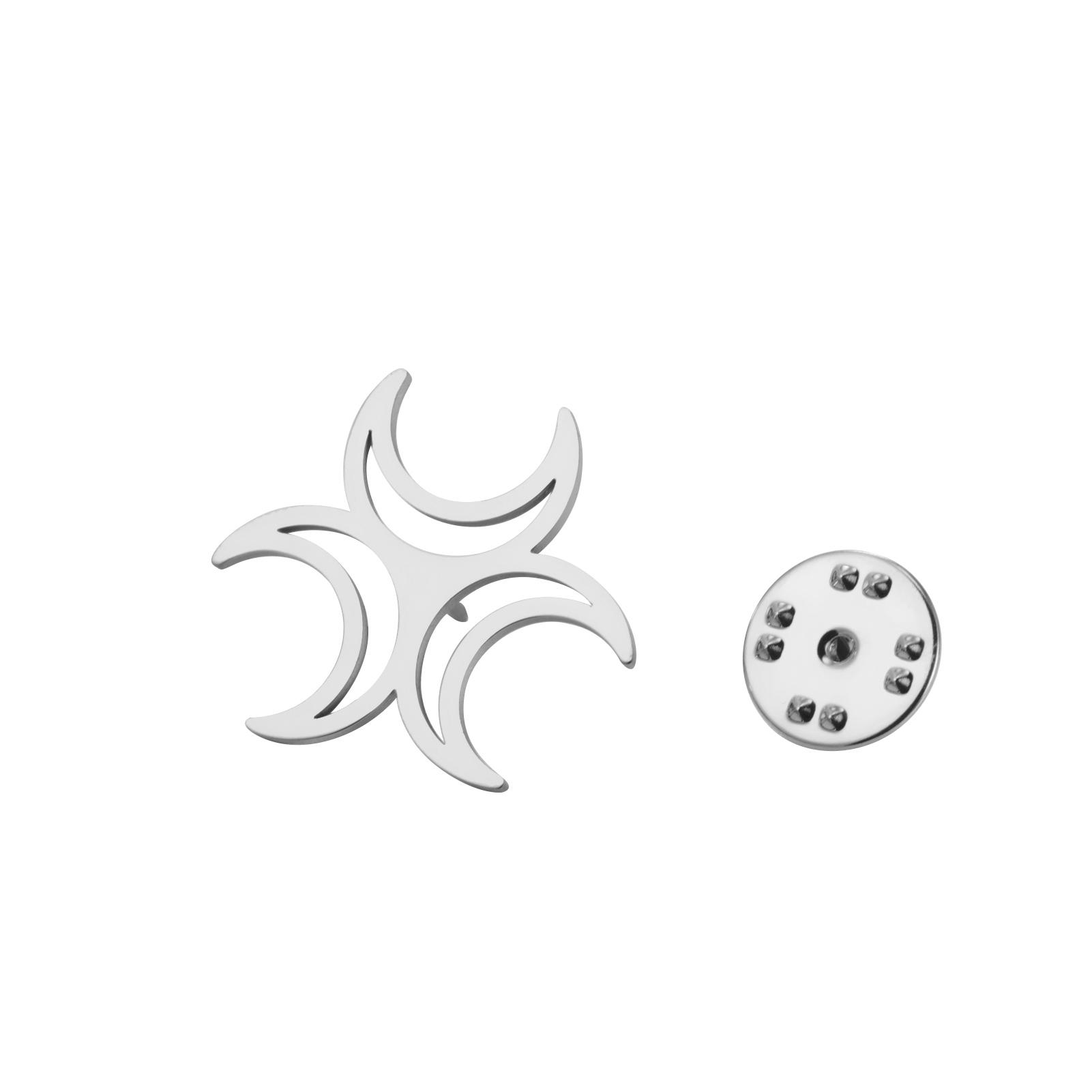 

LIKGREAT Crescent Moon Brooch Witch Triple Goddess Moon Pin Stainless Steel Men s Wedding Shirt Collar Badge Jewelry Wholesale