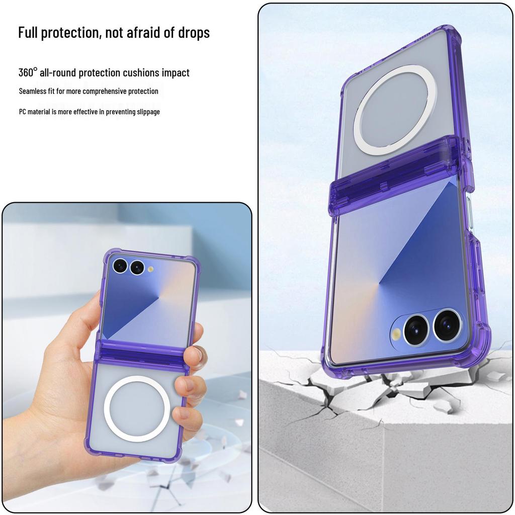 Husă de protecție aplicabilă pentru Samsung Z Flip7, Anti-cădere cu MagSafe pentru încărcare wireless, Compatibilă cu Flip6/5.