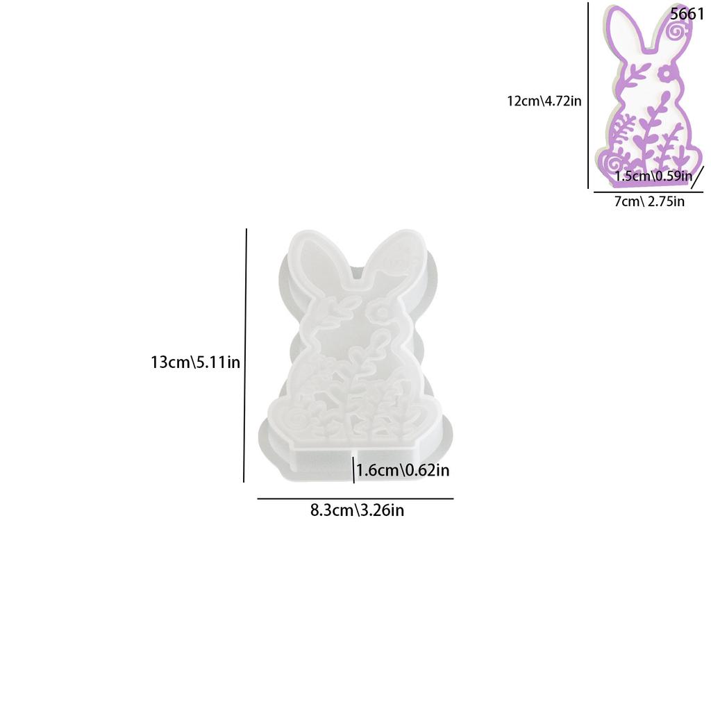 Rabbit Silicone Mold Lightweight Embossed Pattern Mold Spring Flower Mold Spring Themed For Home Decor Plaster Crafting Soap