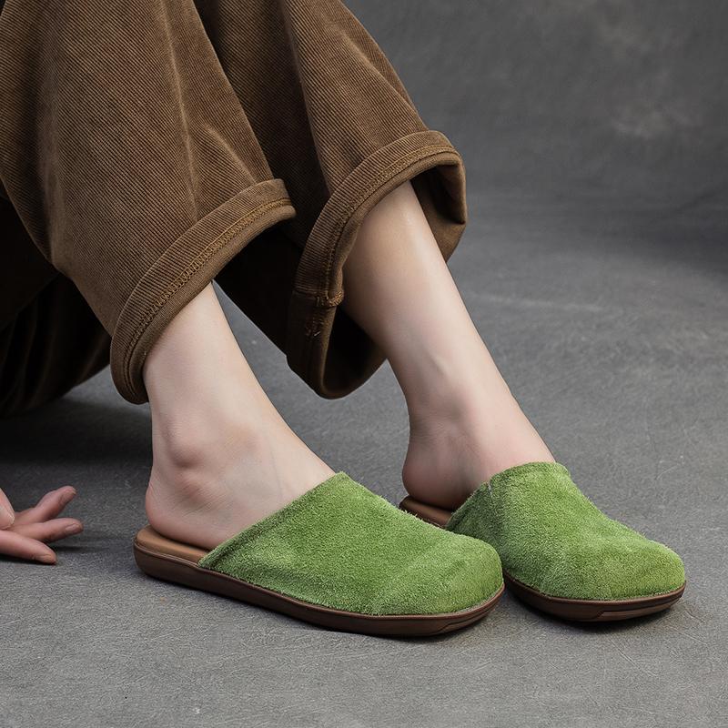Summer Wearing Genuine Leather Haken Half Slippers