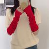 Solid Color Winter Gloves Female Arm Warmers Knitted Arm Warmers Wool Sleeve Cuff Long Gloves