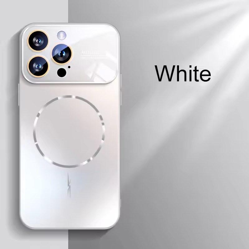 

Матовый AG Нано Жесткий Чехол для Телефона Для iPhone 17 16 15 14 Pro Max Air Магнитный Для Magsafe Беспроводная Зарядка Coque iPhone 14 белый
