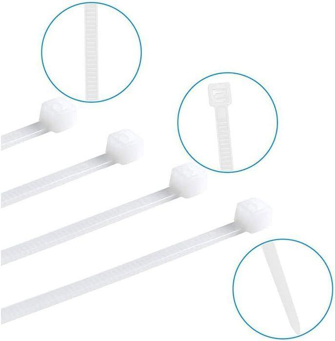 Serre-câble - AUTREMENT - Lot de 100 - 100x2,5mm - Plastique - Blanc