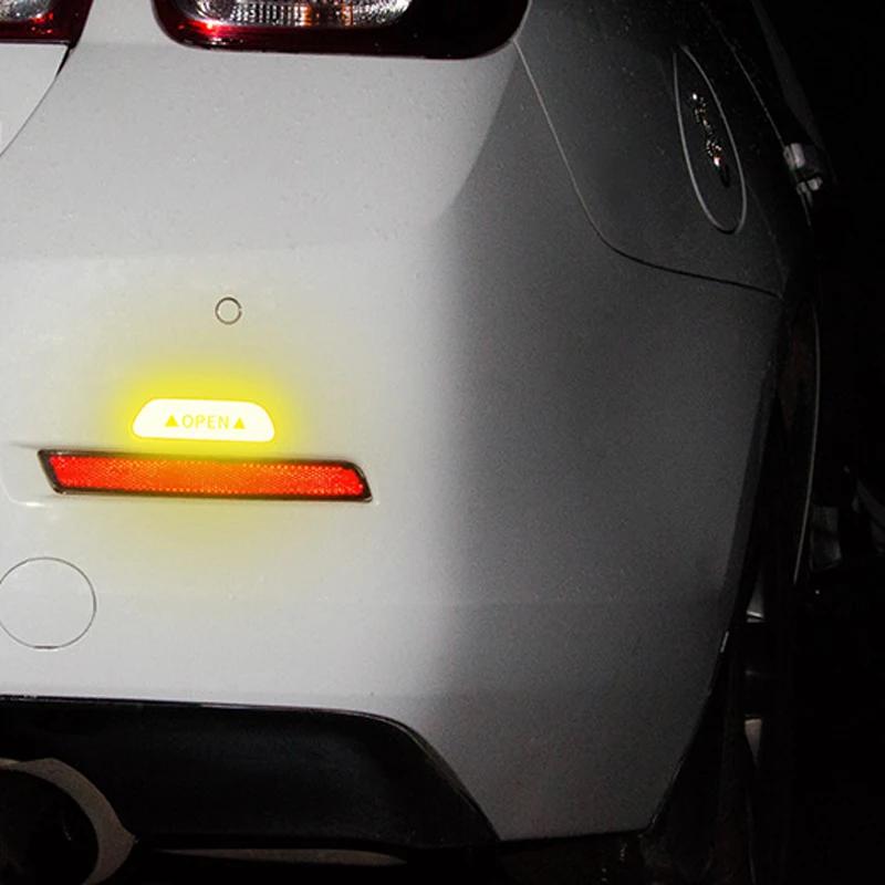 4 PCS Car Open Reflective Sticker Universal Safety Warning Mark Reflective Stickers Lighting Luminous Decor Auto Door Stickers