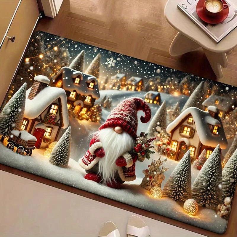 Christmas-themed Door Mat Printed Small Rug Merry Words Home Bedroom Living Room Entrance Floor Mat Kitchen Bathroom Carpet