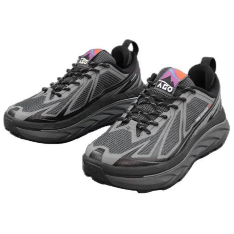 New Anta Cushioned Slip Resistant Low Top Outdoor Shoes Unisex Black Castle Gray 122346606A-1