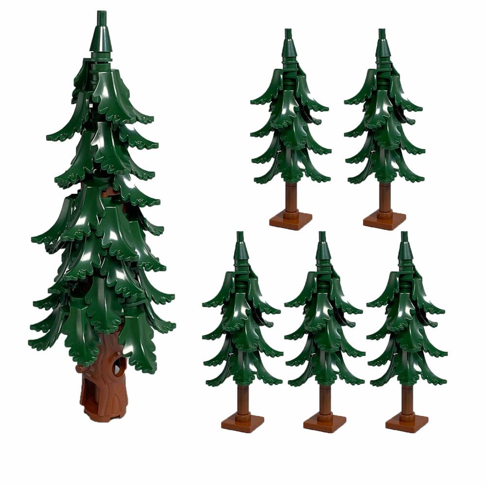 MOC Pflanzen- und Baumteile: Grünes Gras, Kiefern, Blattblumen & Stadtbausteine Zubehör - Bauklötze Set
