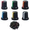Xiatiaosann 60pcs Potentiometer Control Knobs 6mm Knurling Shaft Hole Potentiometer Volume Control Rotary 6 Color Knob Cap 15x15mm