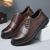 2025 spring new leather shoes men's breathability increases casual business dress lace-up black high-end wedding new