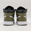 DQ8426-092 Nike Air Jordan 1 Mid Negro Verde Oliva Medio Vela Blanco (De hombre)