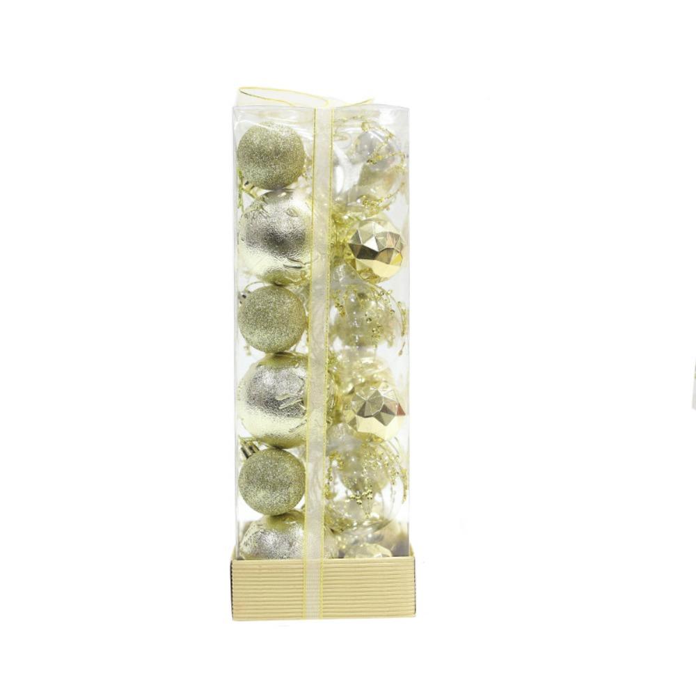 

24pcs 4/6cm Christmas Painted Ball Creative Hanging Ornament Crafts Christmas Tree Pendant Shop золотой