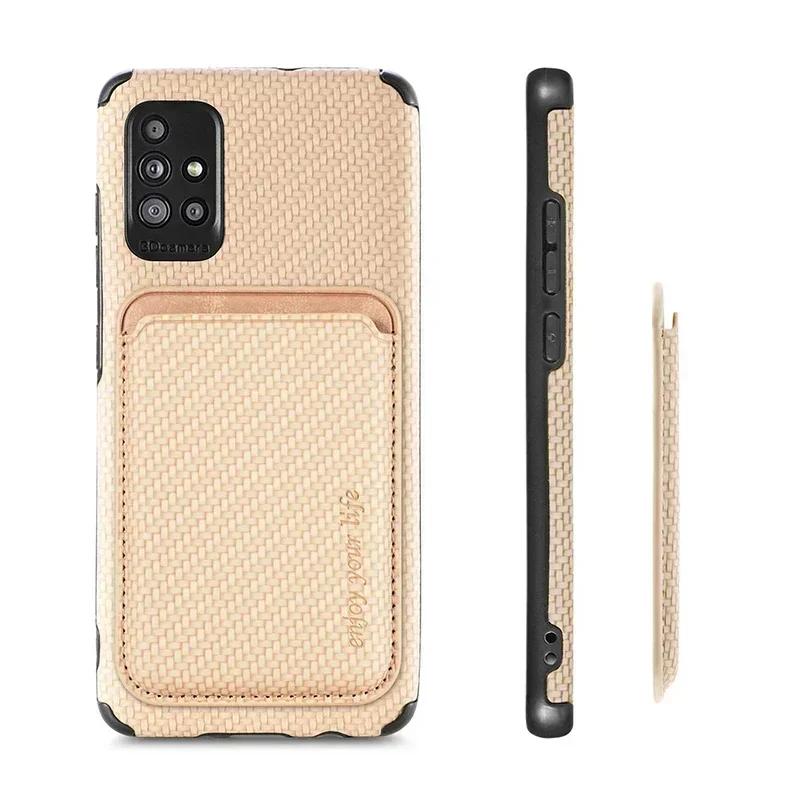 Per Samsung Galaxy S2 S24 S23 FE S21 S20 S22 Note20 Ultra Note 10 9 Plus Portacarte Portafoglio Custodia Magnetica in Fibra di Carbonio