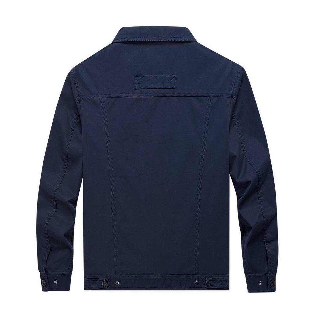 Herren Business Casual Übergröße Frühling-Herbst Jacke - Leichtgewichtiger Umlegekragen für Väter mittleren Alters und ältere