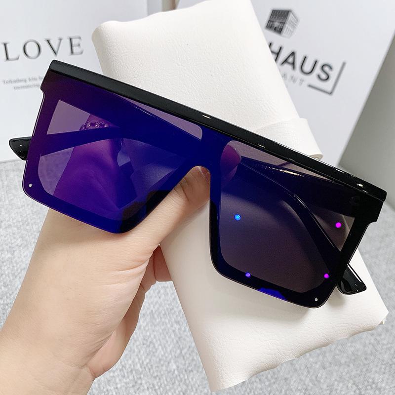 Unisex European & American Oversized Square Sunglasses - Korean Style Trendy Full Frame for Driving