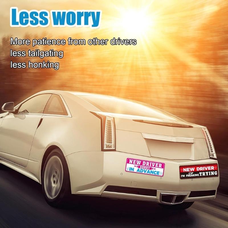 Reusable Magnetic Car Warning Sign High Visibility Reflective Decals For New Drivers Most Vehicle Type