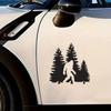 2 PCS Bigfoot Forest Scene Waterproof Vinyl DecaI Black Silhouette Stickers for Car Wall Laptop Removable Decorative Decals A-159