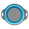 Drain Basket Silicone Round Folding Fruit Drain Vegetable Washing Basket with Handle for Home Kitchen