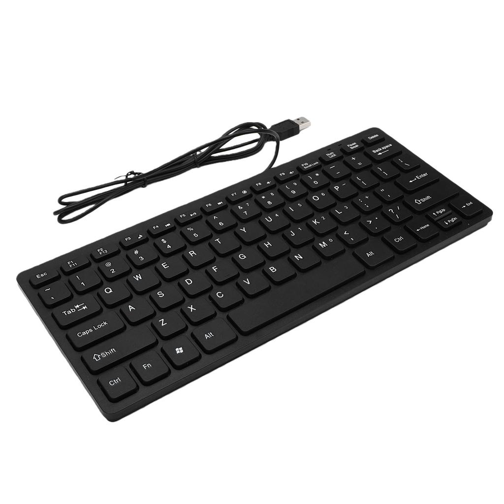 USB-Tastatur mit Kabel 78 Tasten Kompakte leise Tastatur für PC Laptop Tablets Desktop-Computer