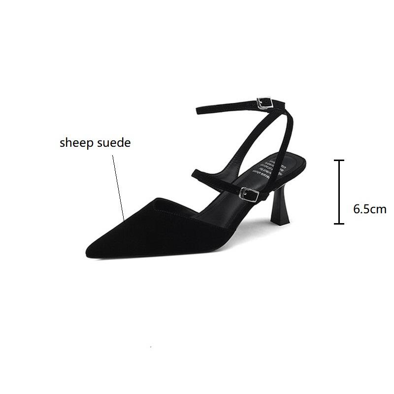 Fashion 2025 New Sheep Suede Summer Sandals Pointed Toe Sandals Shoes for Women Handmade Women Sandals Zapatos De Mujer Gladiator Shoes
