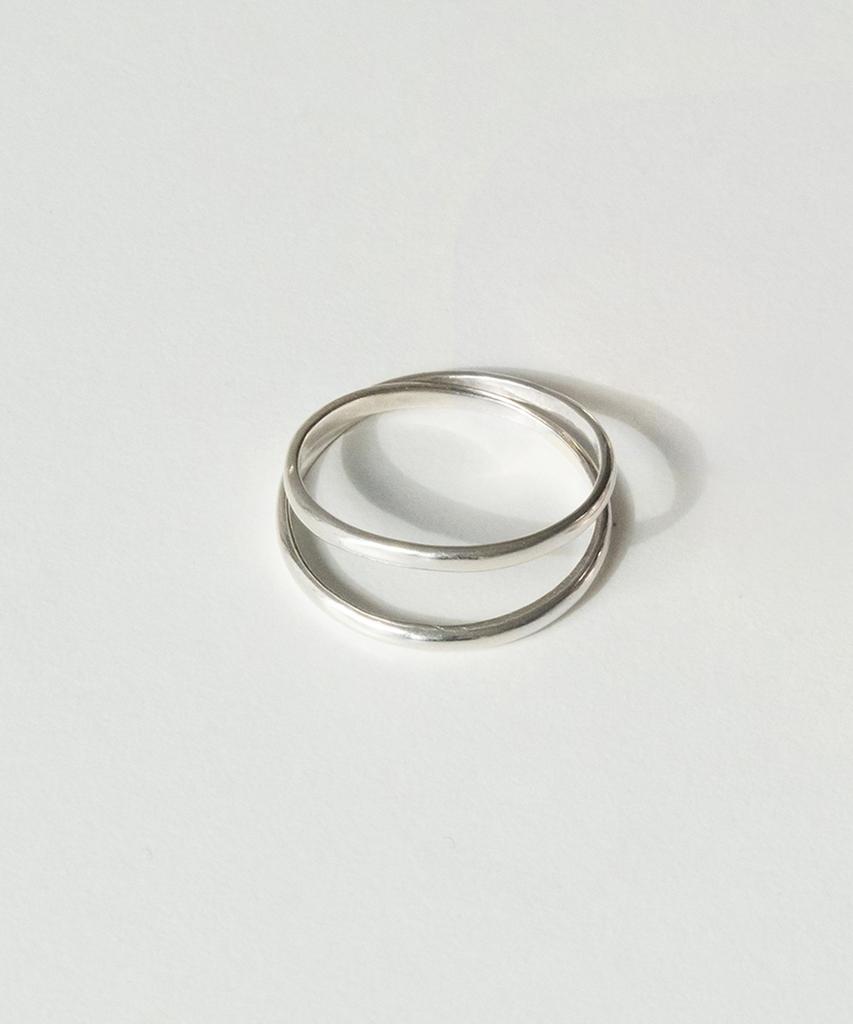 Alleun Silver 925 2-Strand Layered Silk Guard Silver Ring