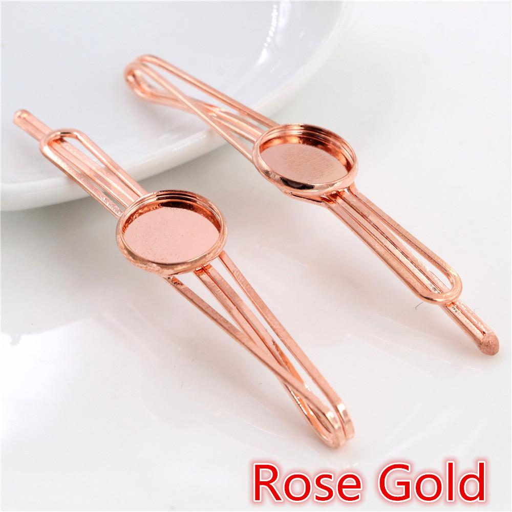 Fashion 12mm 10pcs 5 Styles High Quality 6 Colors Copper Material Hairpin Hair Clips Hairpin Base Setting Cabochon Cameo Base