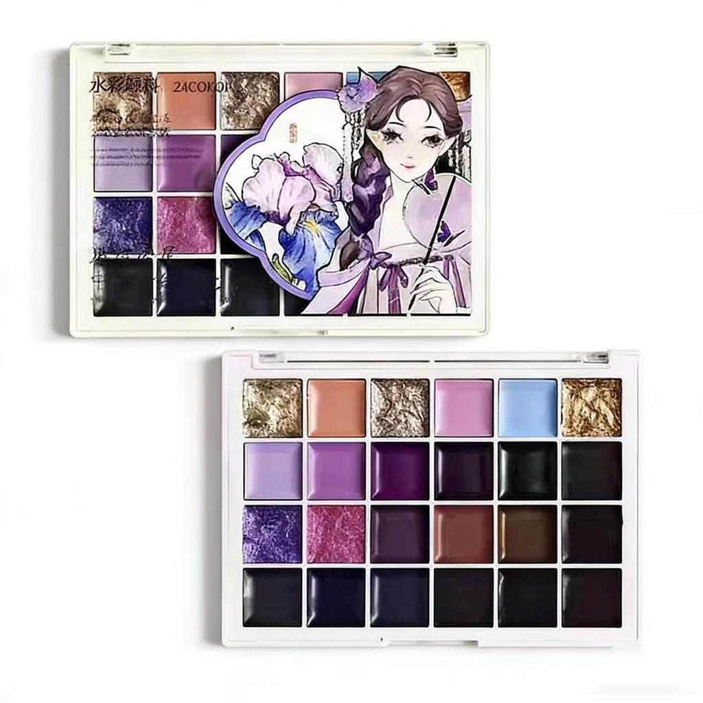 24/72/144 color 2ml solid watercolor paint sketching set for beginners, portable, complete set of art supplies for students