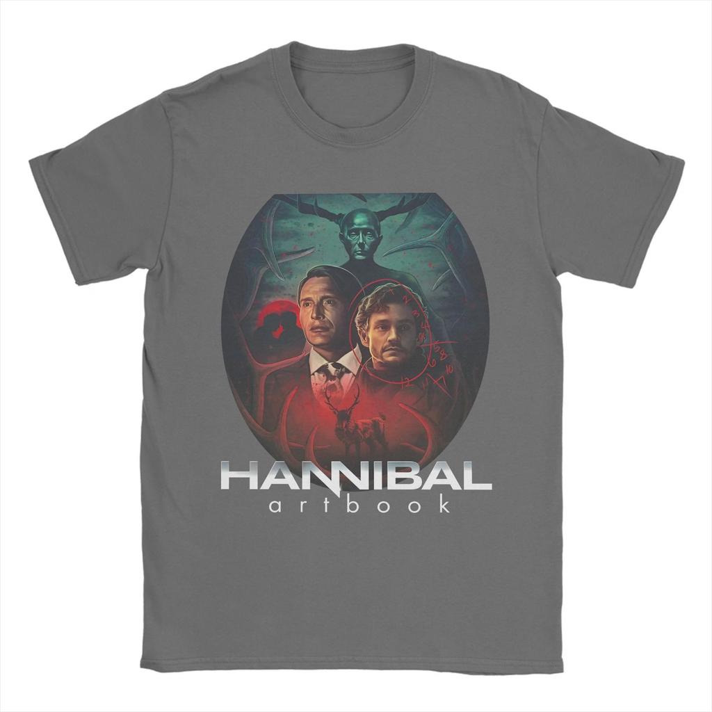 Mads Mikkelsen Herren T-Shirts Hannibal Mode T-Shirt Kurzarm Rundhals T-Shirt Baumwolle Übergröße Kleidung