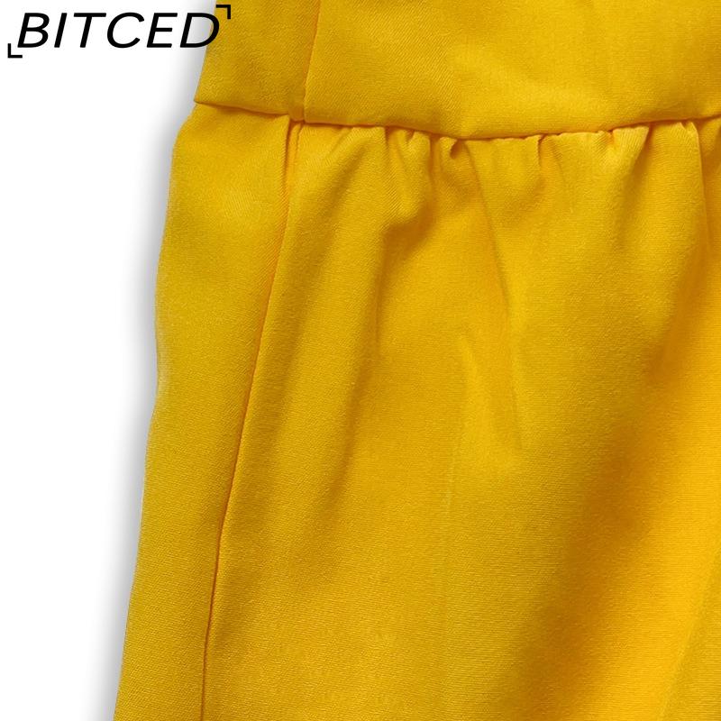 BITCED Spring Women's Commuter Mid-Waist Trendy Strappy Full-Skirted Fashionable Casual Set