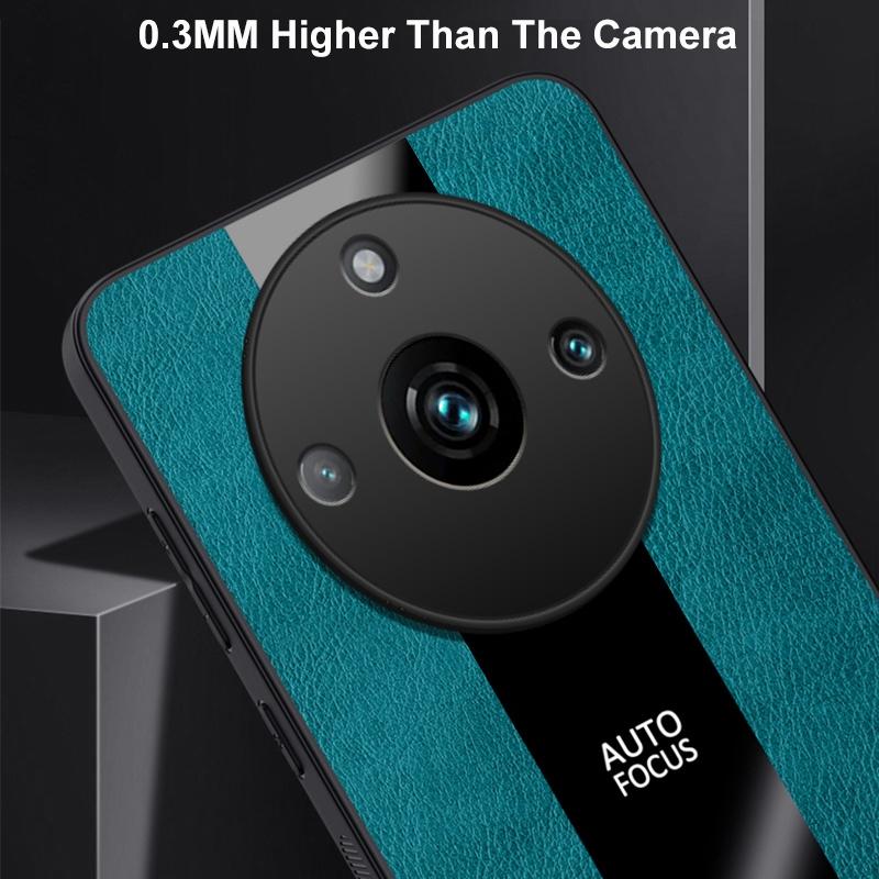 Realme 11 Pro Plus İçin Halka Tutuculu Deri Kılıf Kapak Lüks Manyetik Silikon Koruma Telefon Kılıfı Realme 11 5G Realme11 İçin