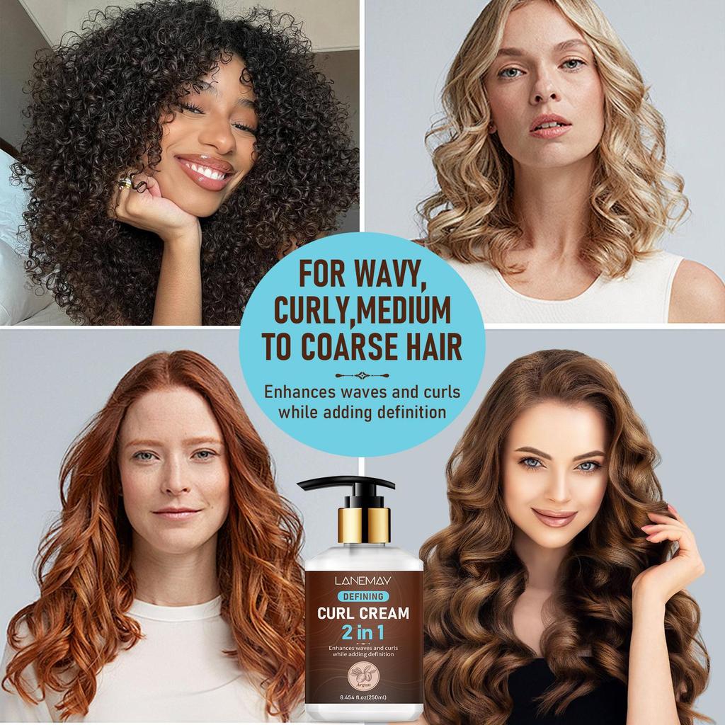 Defining Curl Cream-Define Curls, Controls Frizz, Moisturizing For Hair-Enhance Waves And Curls Hair, 250ml