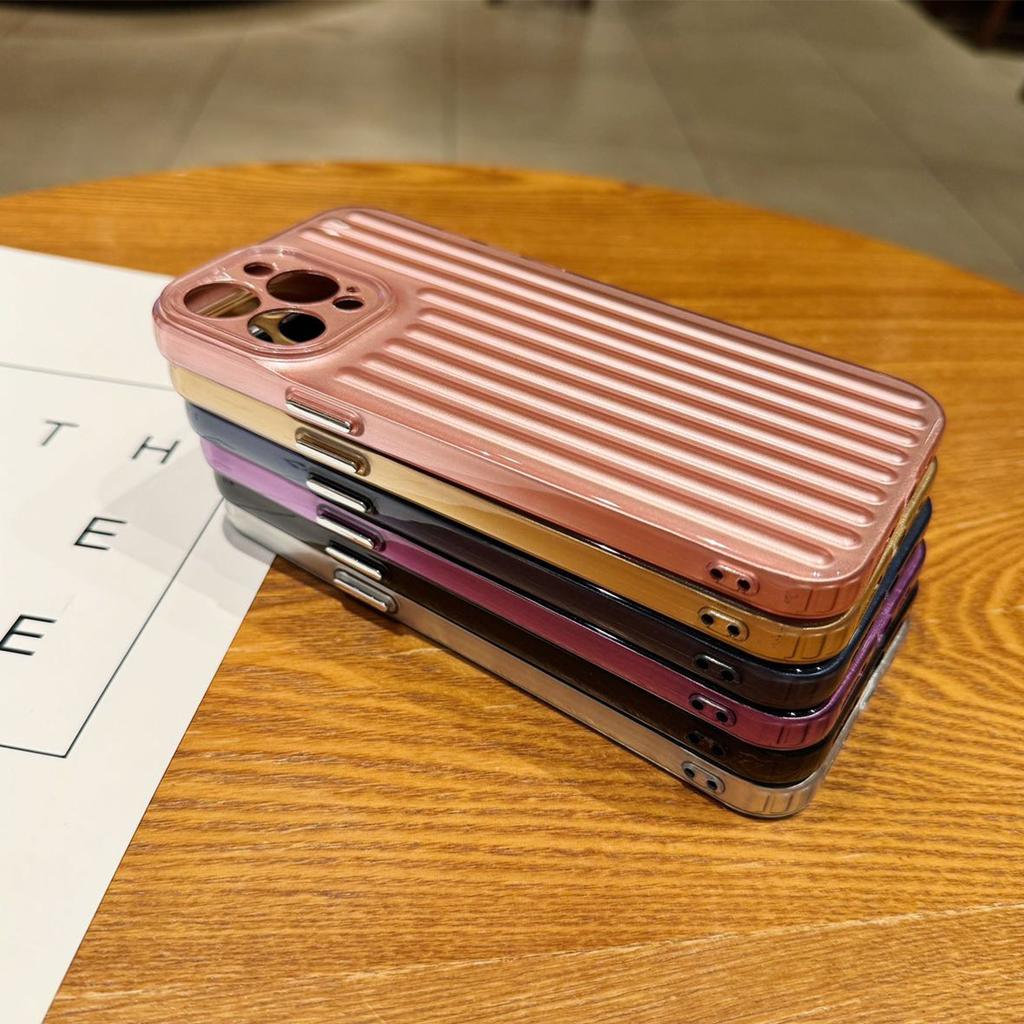 Vertical Pattern Light Column Mobile Phone Case for Apple Mobile Phone Case High-end Electroplated Four-corner Airbag Mobile Phone Case