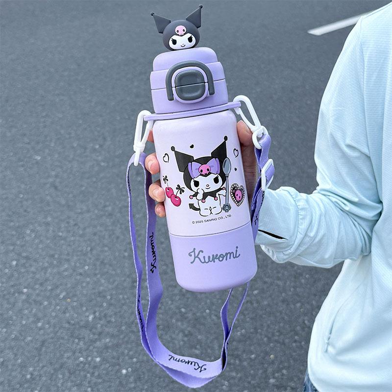 Children's thermos cup school special double drink cup cute kindergarten water cup straw kettle