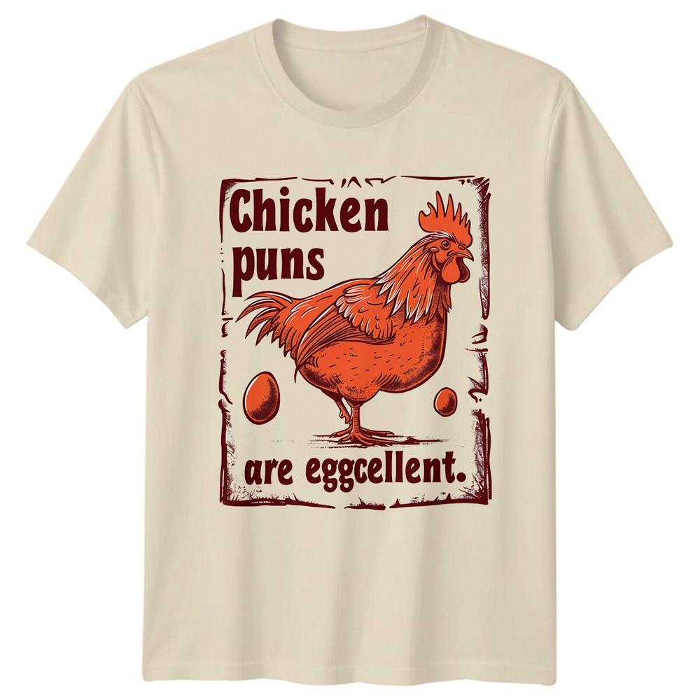 Chicken Puns Are Eggcellent TShirt Funny Animal Pun Rooster Tee