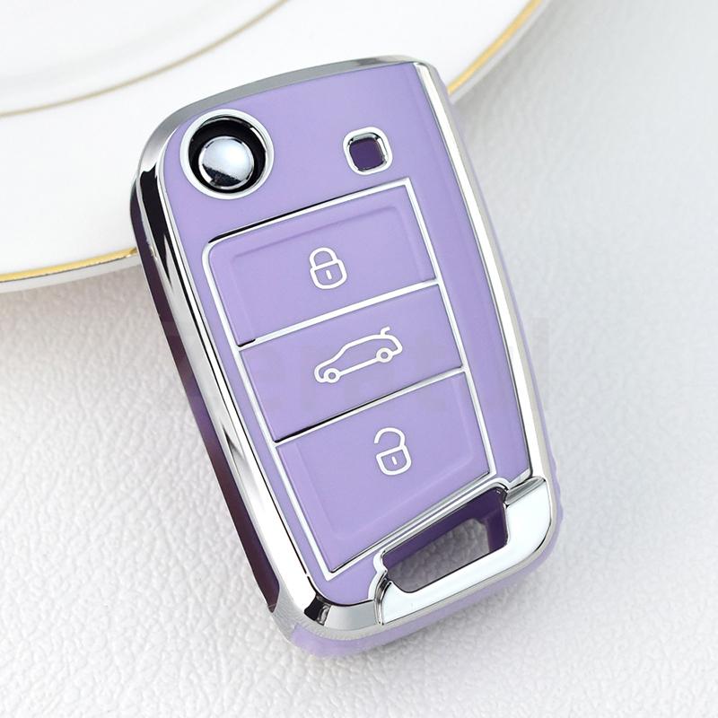 Shell Fob Bag For Vw Volkswagen Golf 7 Mk7 Tiguan Mk2 For Skoda Octavia For Seat Ateca Leon Fr 2 Ibiza Tpu Car Key Case Cover