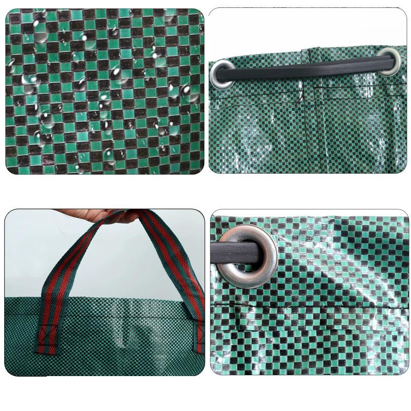 60-500L PP Garden Yard Waste Bag With Lid and Leaf Scoops Waterproof Outdoor Gardening Storage Bag for Plant and Leaf Collection