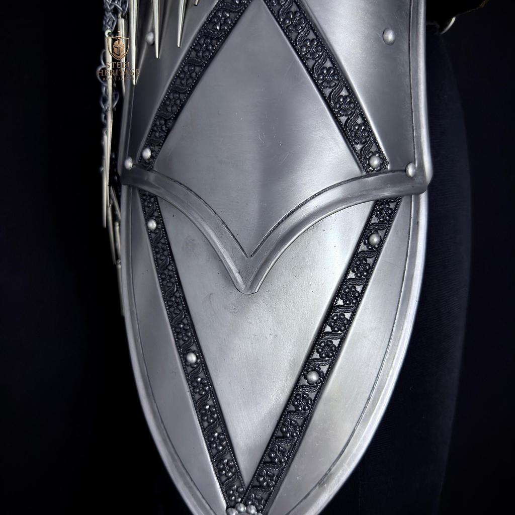 Medieval Fantasy Warrior Costume with Chainmail Top and Bracers for LARP Cosplay Renaissance Faire