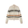 Peacebird Women's Colorblock High-Neck Double-Zip Knit Cardigan
