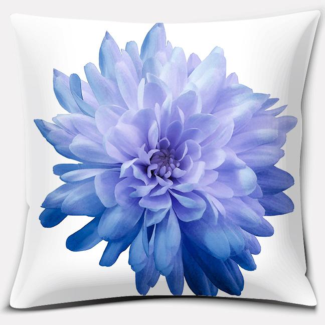 Modern Blue Flowers Collection Doublesided Printed pillow cover Short plush Suitable living rooms bedrooms throw cushion cover
