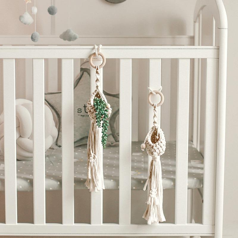 

Вешалка для растений ручной работы в стиле макраме, винтажный держатель для цветочного горшка из хлопка и льна, настенная подвесная корзина в стиле бохо, свадебный домашний декор