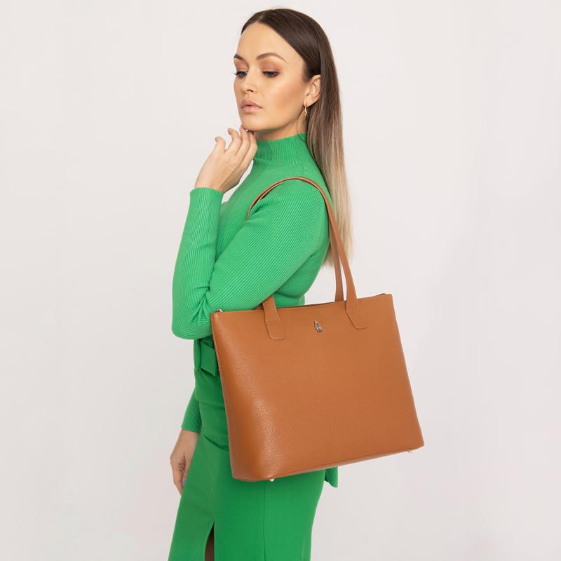 Emma - jasnobrązowa torebka skórzana