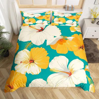 Flower Bedding Set King Queen Floral Painting Art Comforter Cover Spring Summer Botanical Duvet Cover Branches Quilt Cover 3Pcs