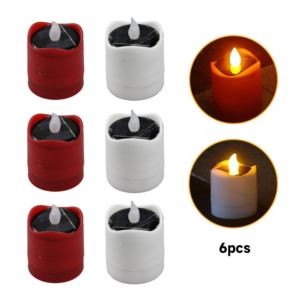 

Solar Tea Lights Outdoor LED Candle Light Waterproof Garden Decoration Landscape Terrace Lamp Simulation Flameless Holiday Decor