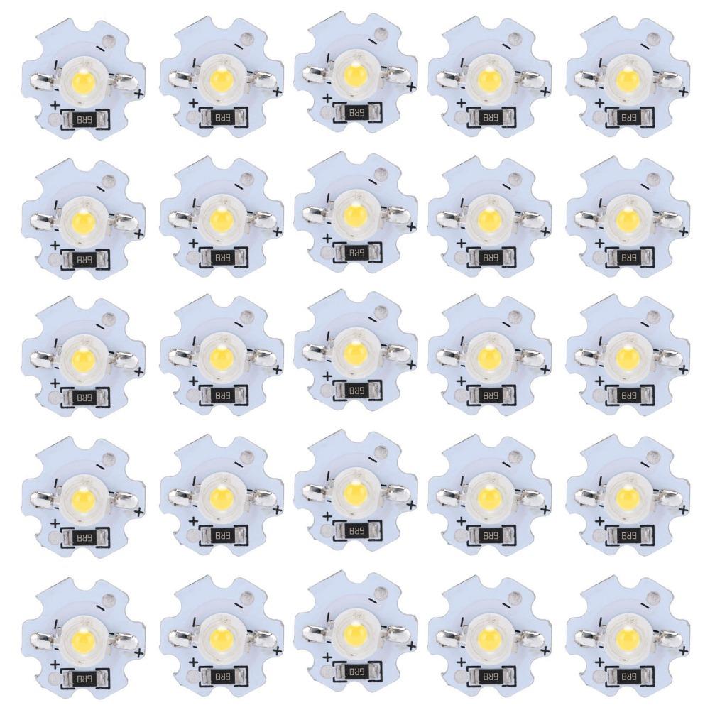 25PCS Compact 5V LED Chips 200LM Aluminum Plate High Power LED 1W LED Chip Bulb DIY Lighting Fixtures