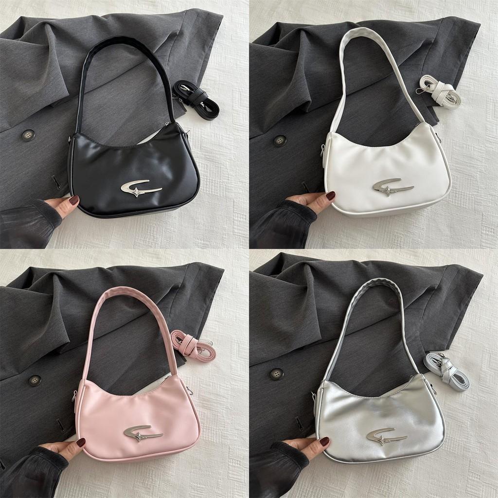 Trendy Pu Crescent Shoulder Bag 2024 Fashion Crossbody For Women With Stitching